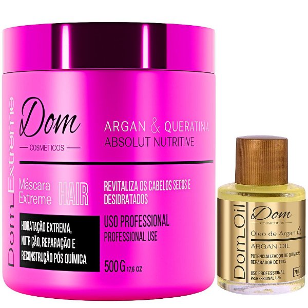 Máscara Dom Extreme Cosméticos Profissional Óleo Argan