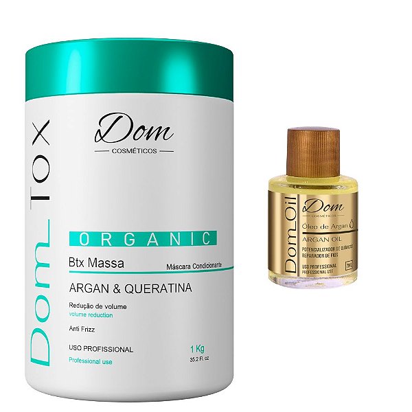 Btox Dom Tox Orgânico Sem Formol Reduz Volume 1kg Argan Oil
