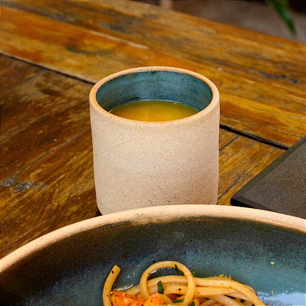 COPO LUAR - CERÂMICA MARFIM - COR ACQUAMARINE