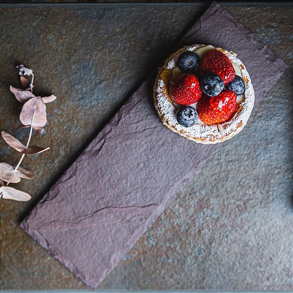 PRATO RETANGULAR - ARDÓSIA - COR VINO