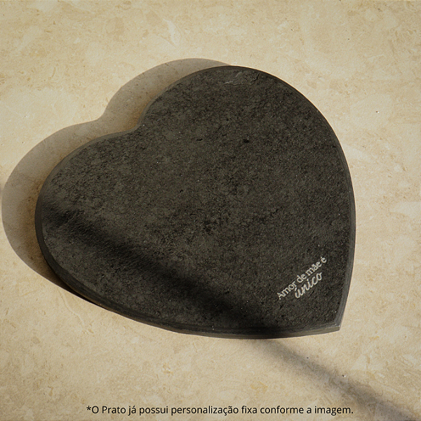 ESPECIAL - PRATO CORAÇÃO - "ÚNICO" - ARDÓSIA - COR GRAFITE