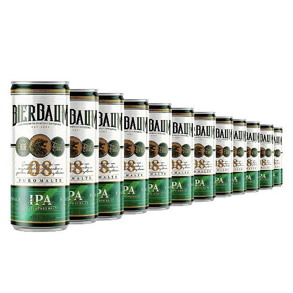 Fardo com 12 Cervejas American IPA Artesanal Bierbaum | Lata 350ml