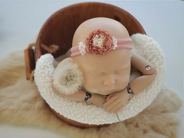 Headband Mara Rosa Envelhecida (meia de seda)