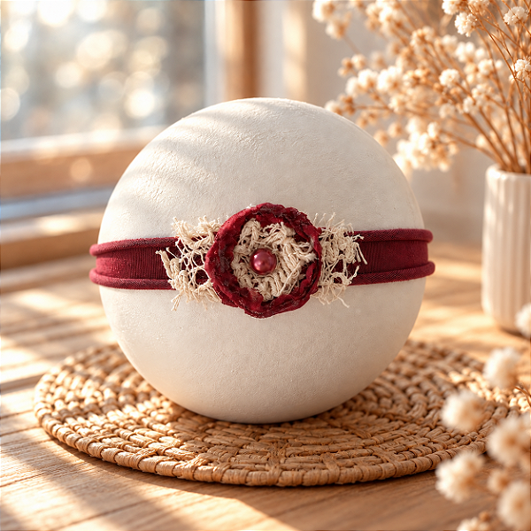 Headband Flor Vinho