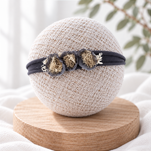Headband Alice Cinza Escuro