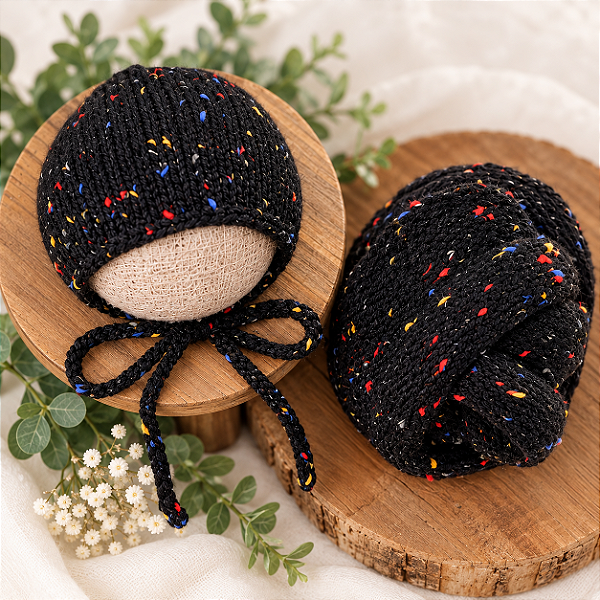 Conjunto Wrap Confete Preto