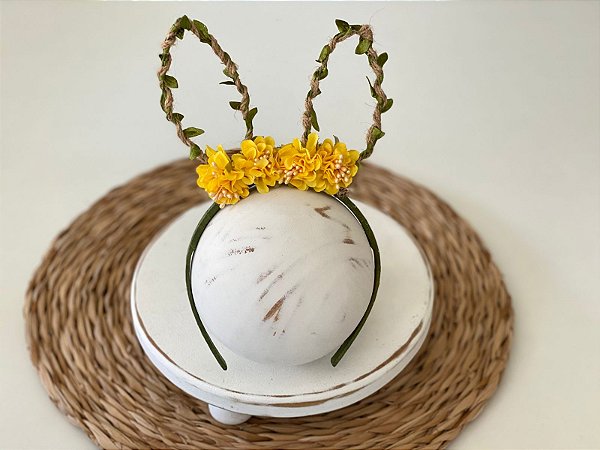 Arco Orelhinhas Coelho Amarela