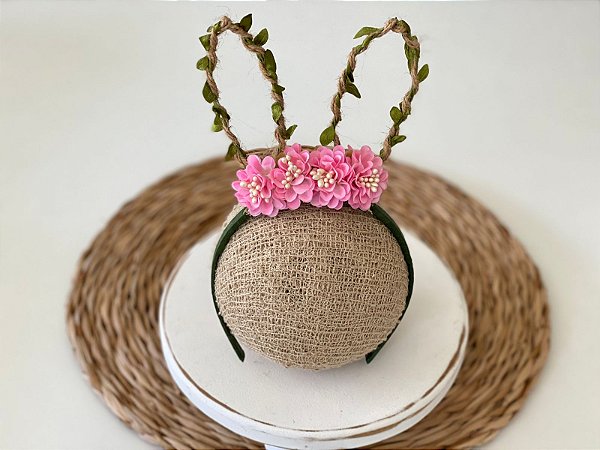 Arco Orelhinhas Coelho Rosa