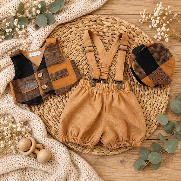 Conjunto Suspensório Caramelo