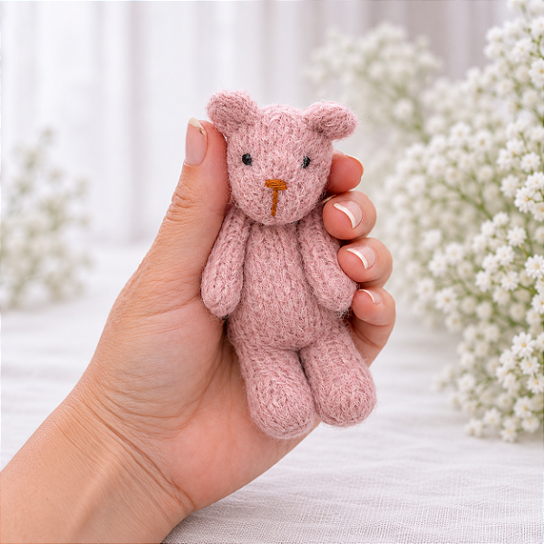 Ursinho de Tricô Mohair Rosê