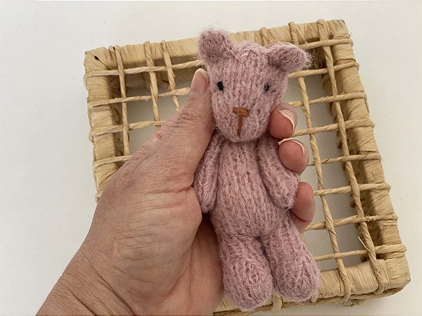 Ursinho de Tricô Mohair Rosê