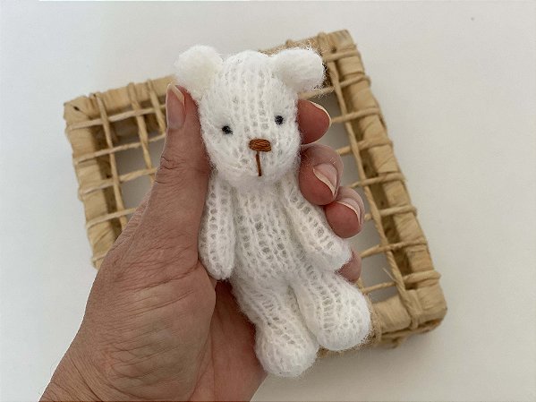 Ursinho de Tricô Mohair Branco