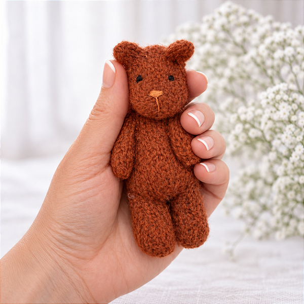 Ursinho de Tricô Mohair Ferrugem