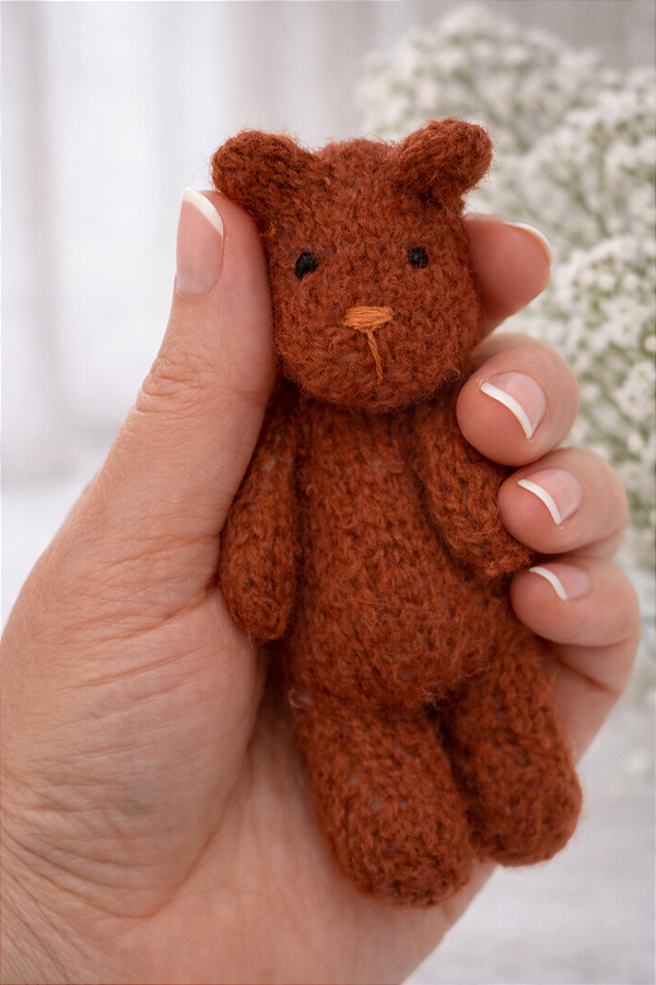 Ursinho de Tricô Mohair Ferrugem