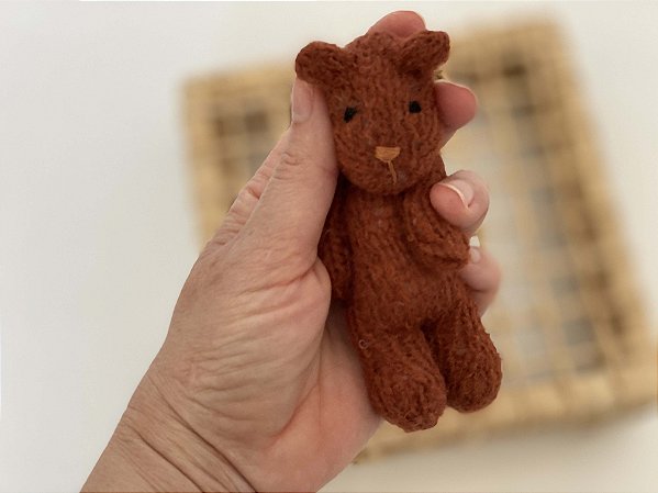 Ursinho de Tricô Mohair Ferrugem