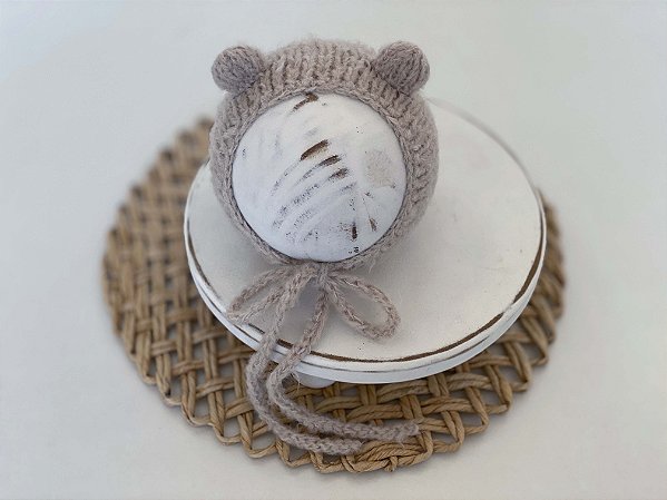 Touca Ursinho Mohair Bege Claro