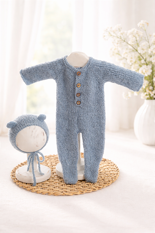 Conjunto Macacão Mohair Fine Azul