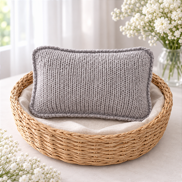 Travesseiro com capa Mohair Cinza