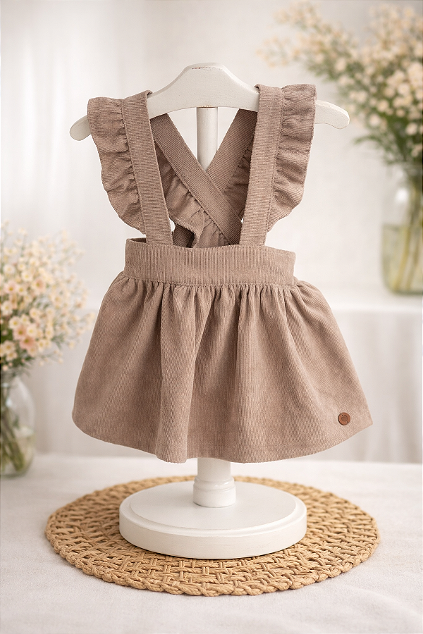 Salopete Veludo Cotelê Avelã