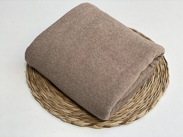 Manta para Puff Algodão Doce Marrom