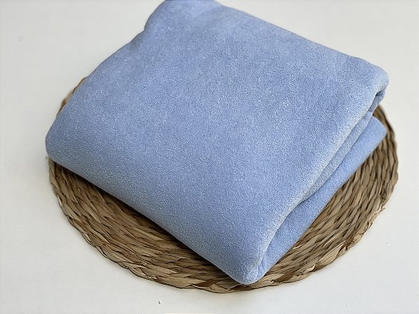 Manta para Puff Algodão Doce Azul Bebê