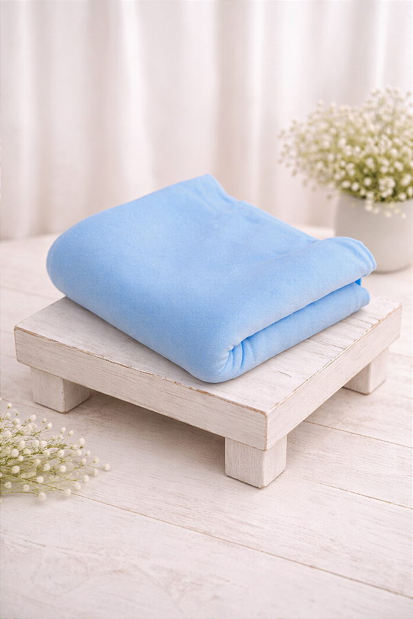 Manta Malha Confort Azul Bebê