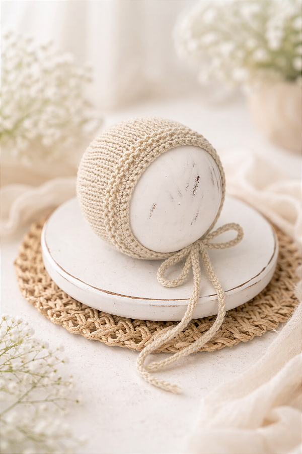 Touca Clássica Tricô Bege