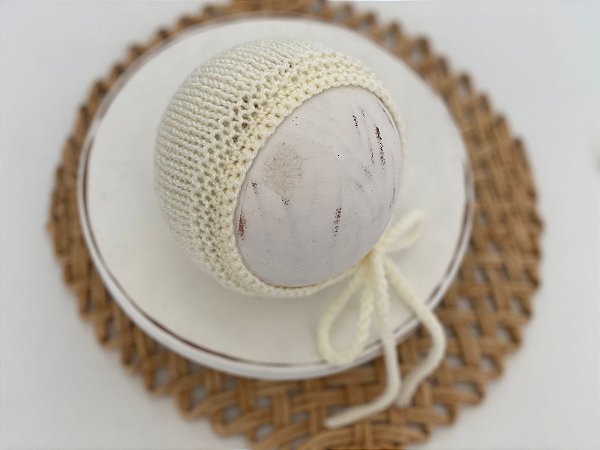 Touca Clássica Tricô Creme