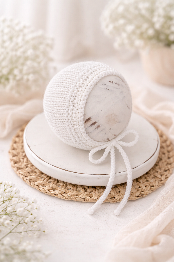 Touca Clássica Tricô Branca