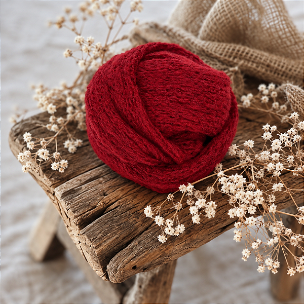 Wrap Mohair Bordô
