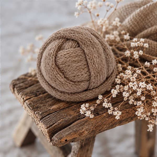 Wrap Mohair Bege Escuro