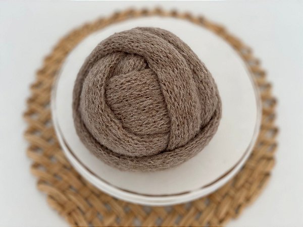 Wrap Mohair Bege Escuro