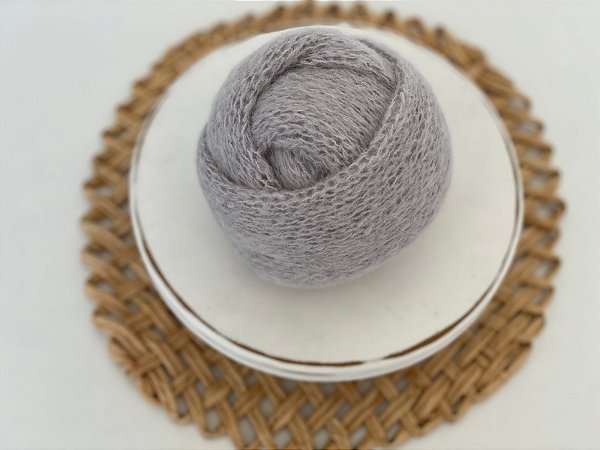Wrap Mohair Cinza Claro