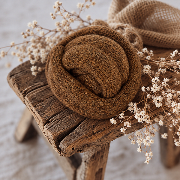 Wrap Mohair Fine Marrom Rustico
