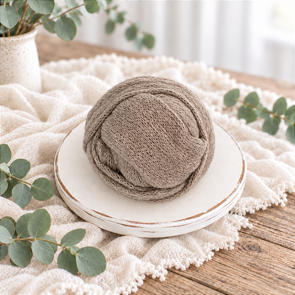 Wrap Mohair Fine Bege Escuro