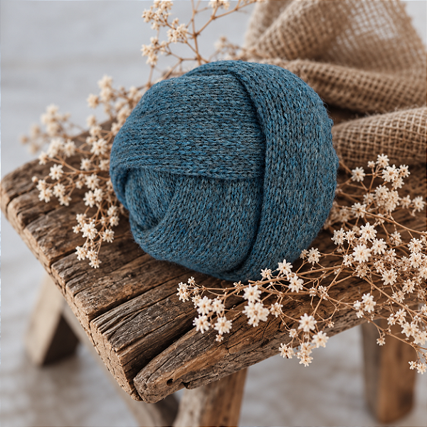 Wrap Mohair Fine Azul Noite