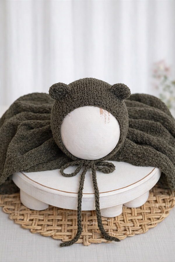 Conjunto Wrap e Touca Ursinho Sweet Militar