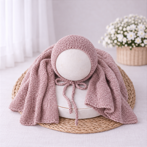 Conjunto Wrap e Touca Sweet Rose