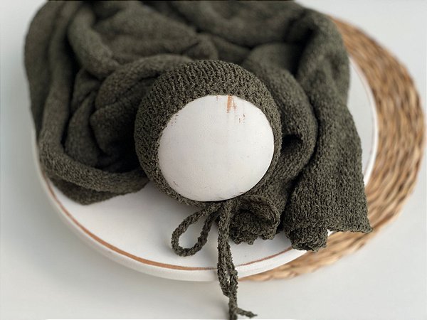 Conjunto Wrap e Touca Sweet Militar