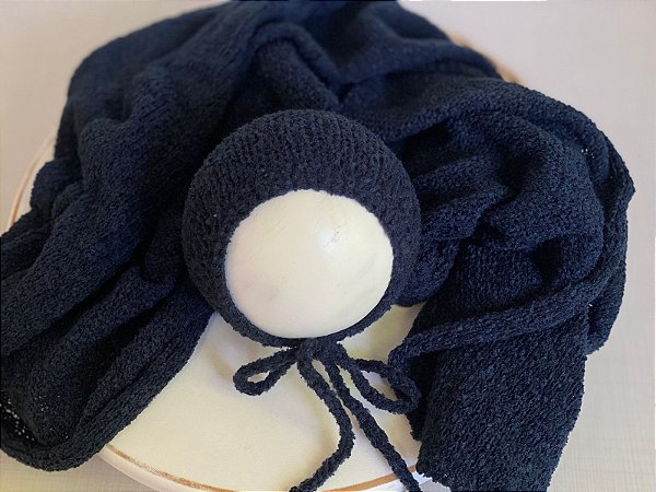 Conjunto Wrap e Touca Sweet Marinho