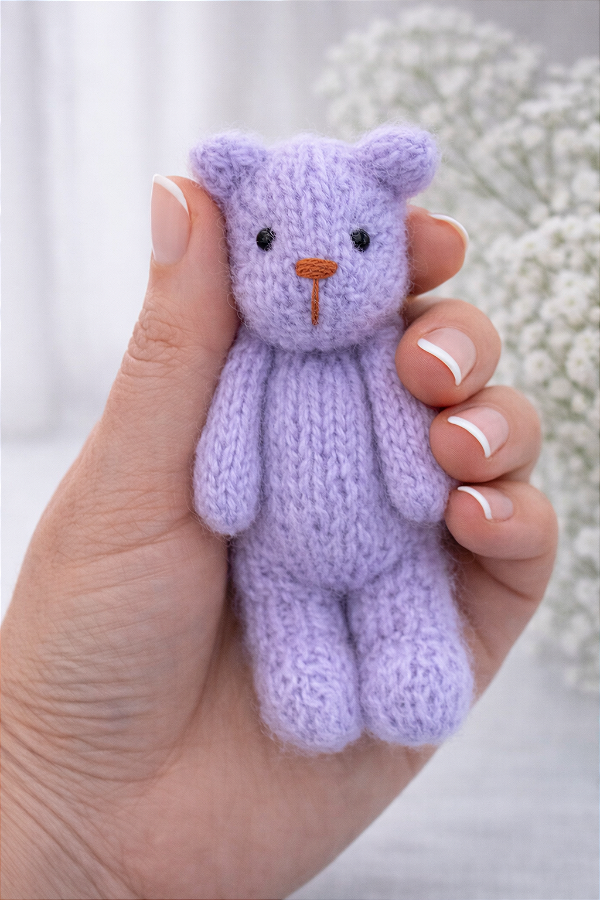 Ursinho de Tricô Mohair Lilás