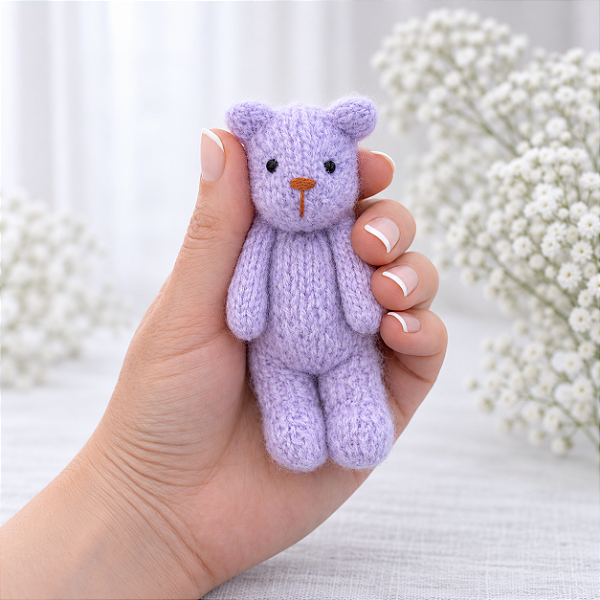 Ursinho de Tricô Mohair Lilás