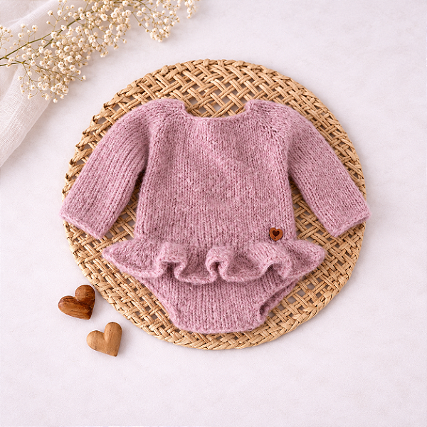 Body Babadinho Lia – Mangas Longas | Cor Rose