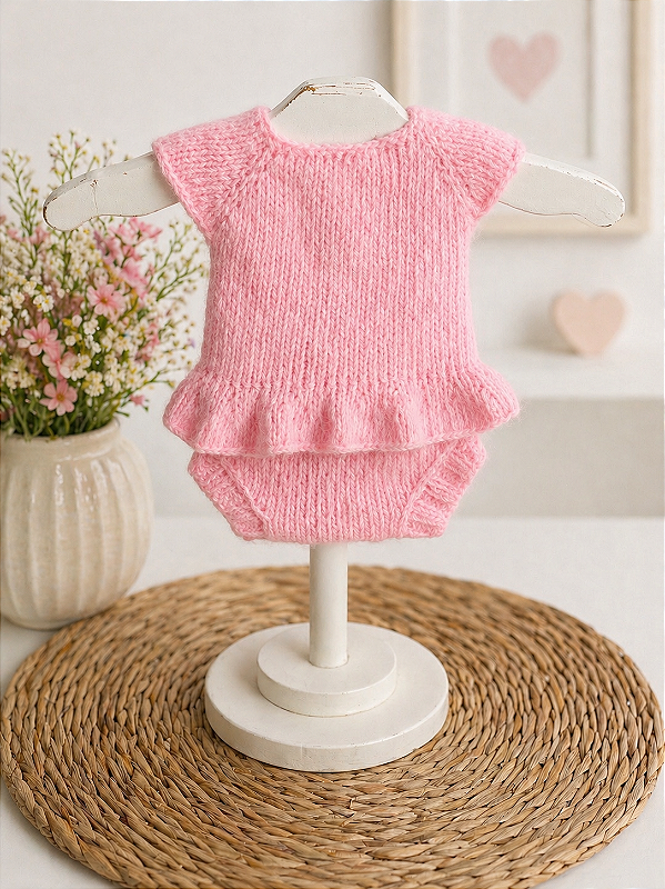 Body Babadinho Lia Rosa Bebê