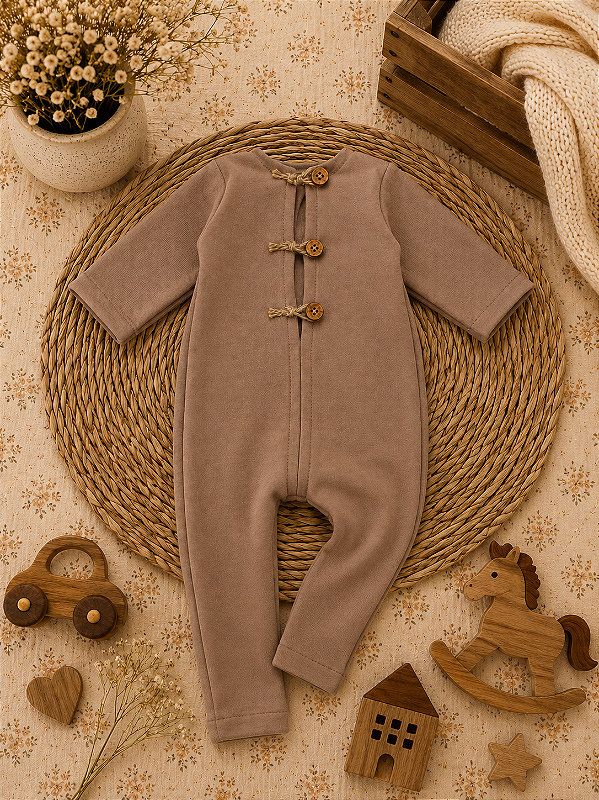 Macacão Newborn Soft Cappuccino