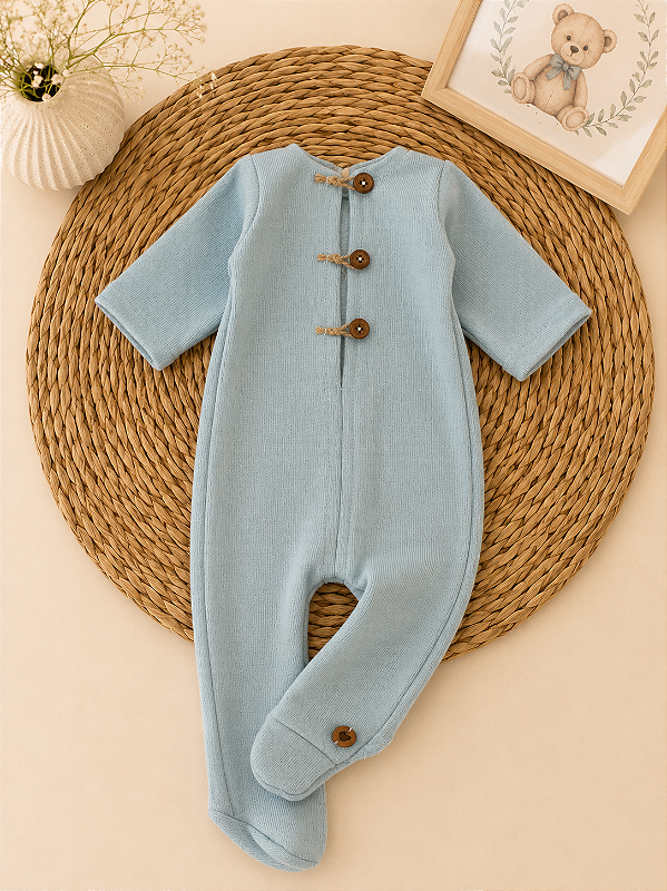 Macacão Newborn Soft Tiffany - Pezinho Fechado