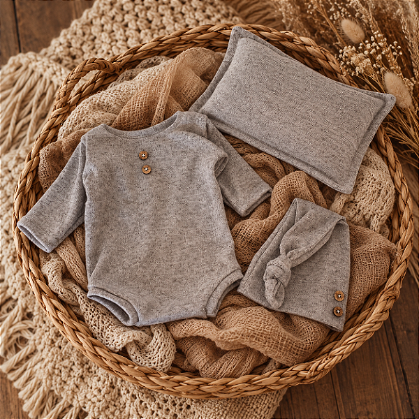 Kit Travesseiro body e touca Soneca Newborn