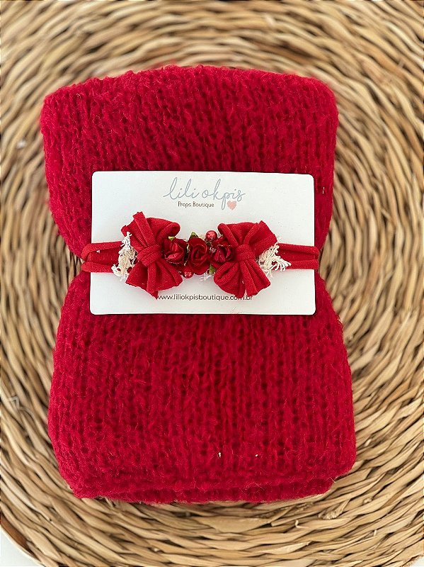 Conjunto wrap com Headband Vermelho