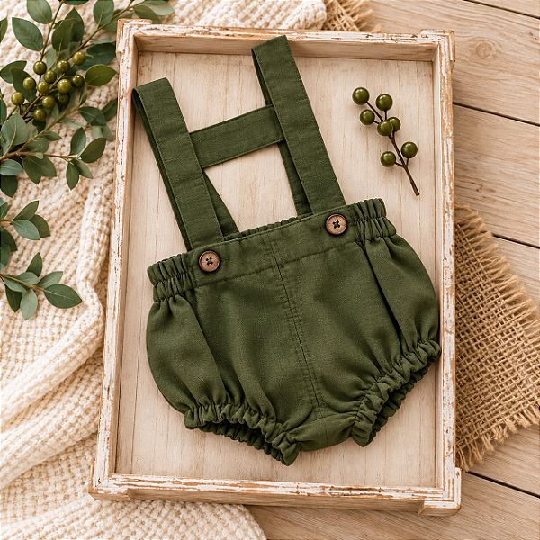 Blommer Linho Verde Musgo com Alça Removível