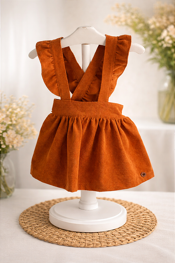 Salopete Veludo Cotelê Caramelo